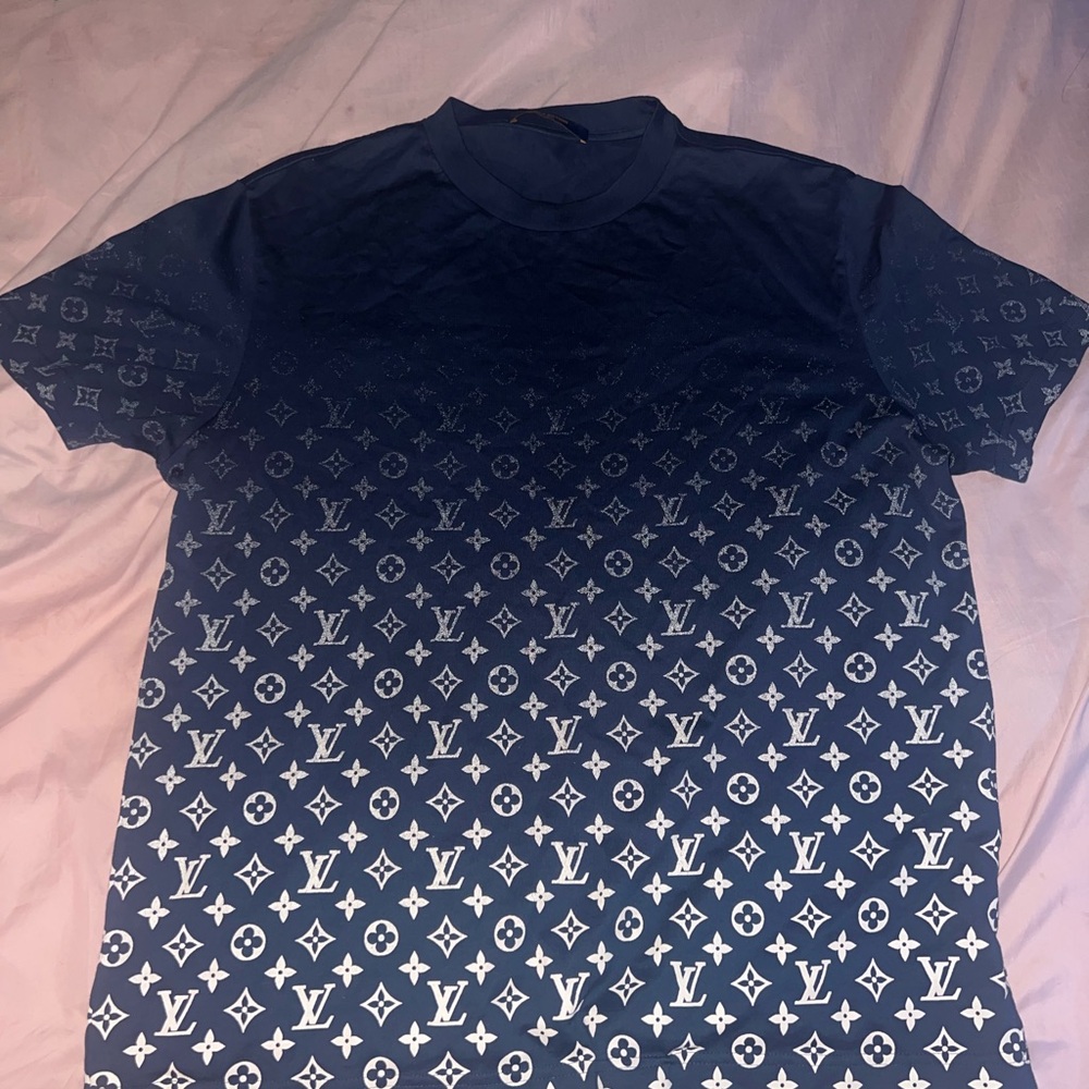 Louis Vuitton Navy and White Monogram Tee